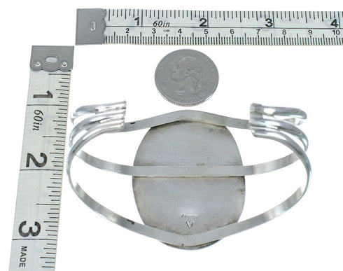 Genuine Navajo Kingman Turquoise Sterling Silver Cuff Bracelet NN20510